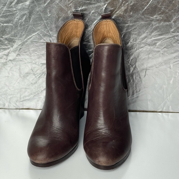 Preloved Coach Leather Ankle High Wedge Heels Shoes Size 6 - Picture 4 of 13